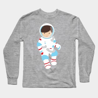 Astronaut Boy, Cosmonaut, Space Flight, Cute Boy Long Sleeve T-Shirt